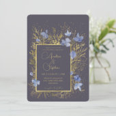 Invitation Elegant Wintry Foliage Winter Wedding (Debout devant)