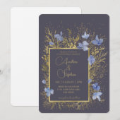 Invitation Elegant Wintry Foliage Winter Wedding (Devant / Derrière)