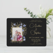 Invitation Elegant Wintry Foliage Winter Wedding (Debout devant)