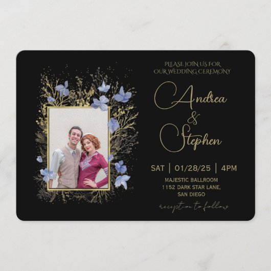 Invitation Elegant Wintry Foliage Winter Wedding (Devant)