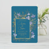 Invitation Elegant Wintry Foliage Winter Wedding (Debout devant)