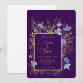 Invitation Elegant Wintry Foliage Winter Wedding (Devant / Derrière)