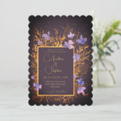 Invitation Elegant Wintry Foliage Winter Wedding (Debout devant)
