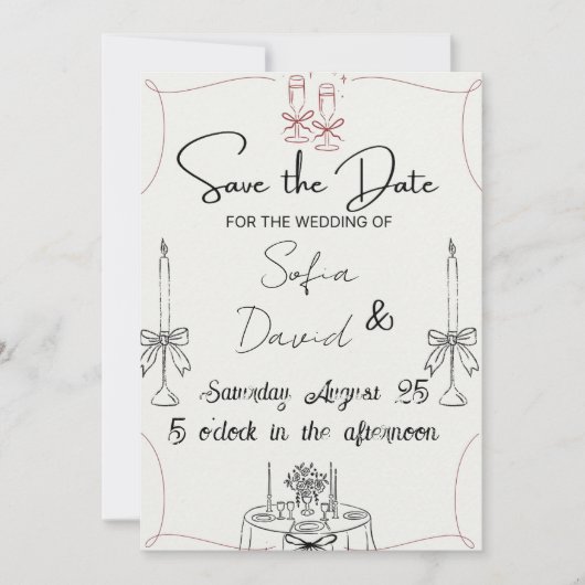 Invitation Elegant with Candles, Impress Everyone wedding  (Devant)