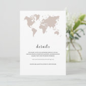Invitation ELEGANT World Map Wedding details (Debout devant)