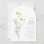 Invitation Elegant Yellow Floral Baby Shower (Devant)