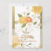 Invitation Elegant Yellow & Orange Shades Floral Chinese Tea  (Devant)