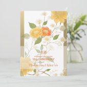 Invitation Elegant Yellow & Orange Shades Floral Chinese Tea  (Debout devant)