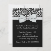 Invitation Elégant Zebra Genre Reveal Douche (Dos)