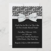 Invitation Elégant Zebra Genre Reveal Douche (Dos)