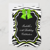 Invitation Élégant Zebra Lime Green Diamond Party (Devant)