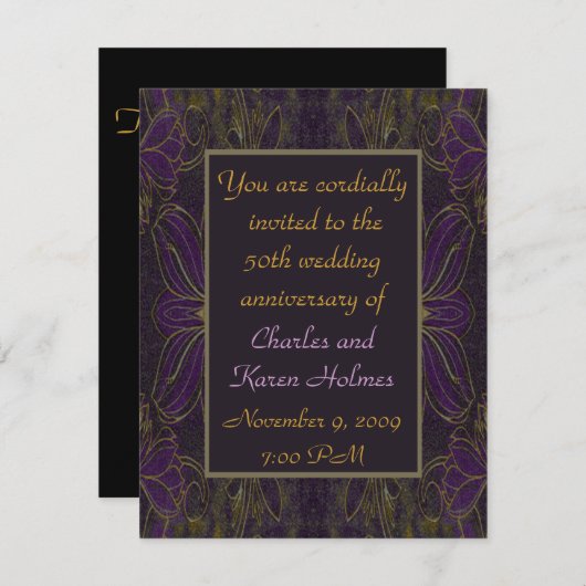 Invitation élégante (Devant / Derrière)