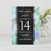 Invitation Élégante 14ème anniversaire du Mariage Opal (Debout devant)