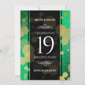 Invitation Élégante 19e anniversaire du Mariage de Jade (Devant)