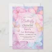 Invitation Elégante 1ère fête des petits papillons (Devant)