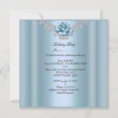Invitation Élégante 21e fête d'anniversaire Rose bleu blanc (Dos)