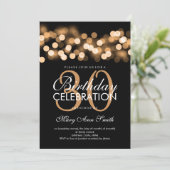 Invitation Élégante 30e anniversaire de la fête Gold Hollywoo (Debout devant)