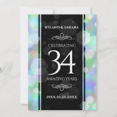 Invitation Élégante 34e anniversaire du Mariage Opal (Devant)