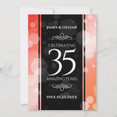 Invitation Elégante 35ème anniversaire de Mariage de corail (Devant)