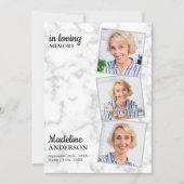 Invitation Élégante 3 Photos Célébration De La Vie En Mémoria (Devant)