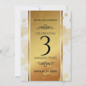 Invitation Élégante 3ème anniversaire de Mariage e (Devant)