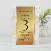 Invitation Élégante 3ème anniversaire de Mariage e (Debout devant)