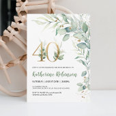 Invitation élégante 40 ans en or rose