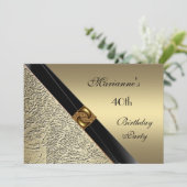 Invitation Élégante 40e Anniversaire Bronze Métal (Debout devant)