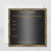 Invitation Élégante 40e Anniversaire Léopard Or (Dos)