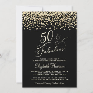 Invitation Élégante 50e anniversaire de fête Gold Parties sci