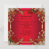 Invitation Élégante 50e anniversaire de la fête Gold Red Rose (Dos)