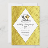 Invitation Élégante 50e anniversaire Gold Foil Typographie no (Devant)