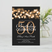 Invitation Élégante 50e Anniversaire Gold Hollywood Glam (Debout devant)