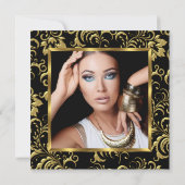 Invitation Elégante 50e Anniversaire Soirée Champagne Photo (Dos)