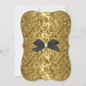 Invitation Élégante 50e fête d'anniversaire Gold Gold Black 2 (Dos)