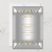 Invitation Élégante 50e fête d'anniversaire Silver Gold Diamo (Dos)