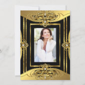 Invitation Élégante 60e anniversaire de la fête Photo Gold Bl (Dos)