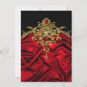 Invitation Élégante 60e fête d'anniversaire Soie Ruby Rouge O (Dos)