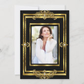 Invitation Élégante 60ème anniversaire de la fête Photo Black (Dos)