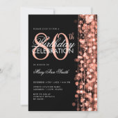 Invitation Elégante 80e anniversaire de la fête Glam Sparkle (Devant)