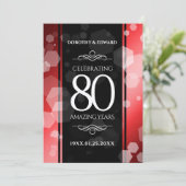 Invitation Elégante 80ème anniversaire du Mariage de Ruby (Debout devant)