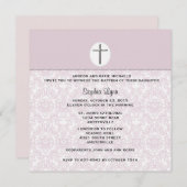 Invitation élégante à Damas roses (Devant / Derrière)