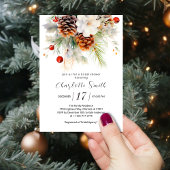 Invitation Elégante À feuillage persistant hiver et Fête des 