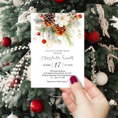 Invitation Elégante À feuillage persistant hiver et Fête des 