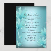 Invitation élégante à fleurs bleues pour une colle (Devant / Derrière)