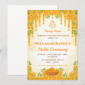 Invitation élégante à la cérémonie Haldi (Devant / Derrière)