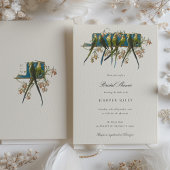 Invitation Élégante à la douche nuptiale Parakeet