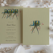 Invitation Élégante à la douche nuptiale Parakeet