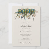 Invitation Élégante à la douche nuptiale Parakeet (Devant)