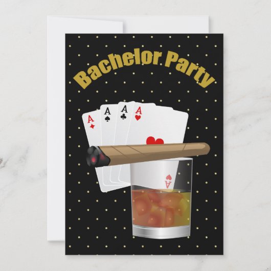 Invitation élégante à la soirée de bachelor (Devant)